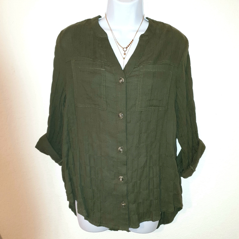A.NA rich avocado color blouse size S